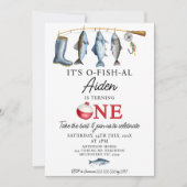 ブーツ魚釣りロッドO-Fish-AL第1誕生日 招待状 (正面)