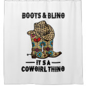 ブーツ&きらきら光るそれが女性のカーボーイの事 シャワーカーテン (正面)