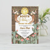 ブーツ&きらきら光るリングや輪バチェロレッテ前 招待状 (スタンド正面)