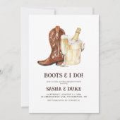 ブーツ&アイドウェスタン素朴婚約パーティ 招待状 (正面)