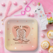 ブーツ アンド バブリ カウボーイブーツ ハート ブライダルシャワー ペーパープレート (パーティー)