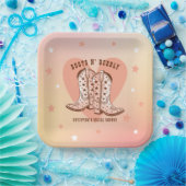 ブーツ アンド バブルリー カウボーイブーツ ハート ブライダルシャワー ペーパープレート (パーティー)