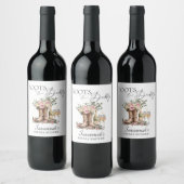 ブーツ アンド バブルリー カントリー ウェスタン ブライダル シャワー ワインラベル (ボトル)