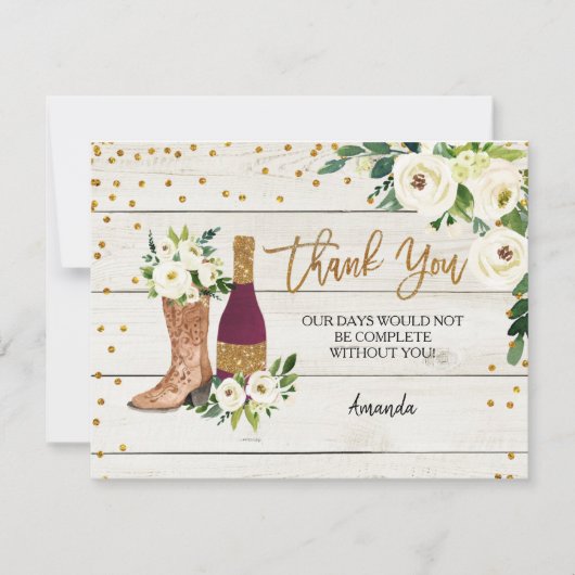 ブーツ アンド バブルリー ラスティック サンクス カード (正面)