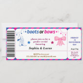 ブーツ オア ボウ ゼンダー リビル チケット スタイル 招待状 (正面)