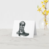 ブーツ、カウボーイブーツの方がライフ空白の カード (黄色い花)