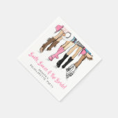 ブーツ、ドリンク、お嬢さん  ブライズパーティー スタンダードカクテルナプキン (角)