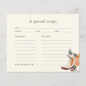 ブーツ&バブリーウェスタンブライダルシャワーレシピカード (正面)