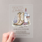 ブーツ&バブリーウェスタンブライダルシャワー アクリル招待状 (インサイチュ (ポータブル))