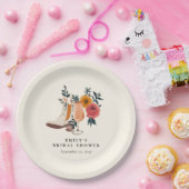 ブーツ&バブリーウェスタンブライダルシャワー ペーパープレート (パーティー)