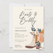 ブーツ&バブリーウェスタンブライダルシャワー 招待状 (正面)