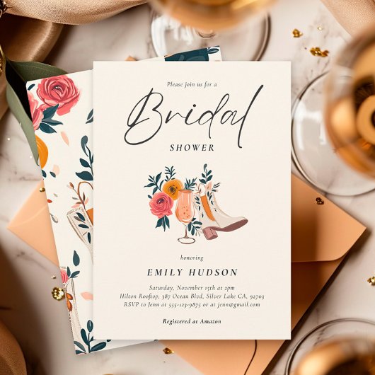 ブーツ&バブリーウェスタンブライダルシャワー 招待状