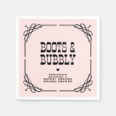 ブーツ&バブリーウェスタン女性のカーボーイブライダルシャワー スタンダードカクテルナプキン (正面)