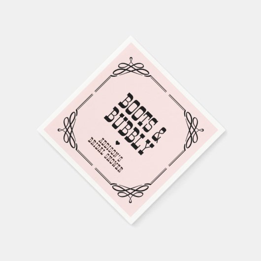 ブーツ&バブリーウェスタン女性のカーボーイブライダルシャワー スタンダードカクテルナプキン (角)