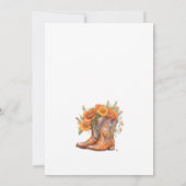 ブーツ&バブリーウェスタン女性のカーボーイブライダルシャワー 招待状 (裏面)