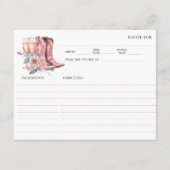 ブーツ&バブリーエレガントピンクブライダルシャワーレシピ エンクロージャーカード (正面)