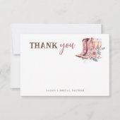 ブーツ&バブリーエレガントピンクブライダルシャワー ノートカード (正面)