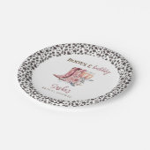 ブーツ&バブリーエレガントピンクブライダルシャワー ペーパープレート (アングル)