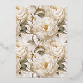 ブーツ&バブリーエレガントフローラブライダルシャワー金ゴールド 箔招待状 (裏面)