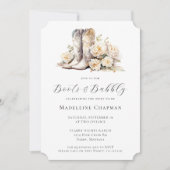 ブーツ&バブリーエレガント素朴フローラブライダルシャワー 招待状 (正面)