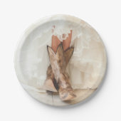 ブーツ&バブリーテキサス州花嫁インブーツブライダルシャワー ペーパープレート (正面)