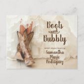 ブーツ&バブリーテキサス州花嫁インブーツブライダルシャワー ポストカード (正面)