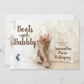 ブーツ&バブリーテキサス州花嫁インブーツブライダルシャワー 招待状 (正面)