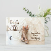 ブーツ&バブリーテキサス州花嫁インブーツブライダルシャワー 招待状 (スタンド正面)