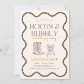 ブーツ&バブリーバチェロレッテ手描き 招待状 (正面)