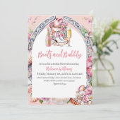 ブーツ&バブリーピンクビーチウェスタンブライダルシャワー 招待状 (スタンド正面)