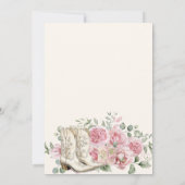 ブーツ&バブリーピンク女性のカーボーイブライダルシャワー 招待状 (裏面)