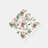 ブーツ&バブリーフローラシャンパンブライダルシャワー スタンダードカクテルナプキン (角)