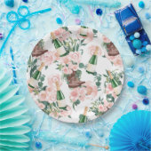 ブーツ&バブリーフローラシャンパンブライダルシャワー ペーパープレート (パーティー)