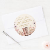 ブーツ&バブリーフローラ女性のカーボーイブライダルシャワー ラウンドシール (封筒)