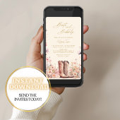 ブーツ&バブリーフローラ女性のカーボーイブライダルシャワー 招待状