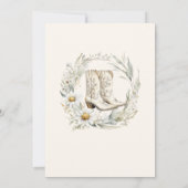 ブーツ&バブリーフローラ女性のカーボーイブライダルシャワー 招待状 (裏面)