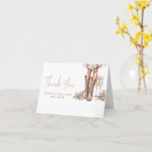 ブーツ&バブリーブライダルシャワーありがとう カード (黄色い花)