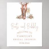 ブーツ&バブリーブライダルシャワー歓迎 ポスター (正面)