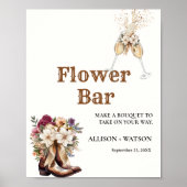 ブーツ&バブリーブライダルシャワー花バー標識 ポスター (正面)