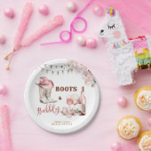 ブーツ&バブリーブライダルシャワー ペーパープレート (パーティー)