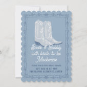 ブーツ&バブリーブルーカウボーイブライダルシャワー 招待状 (正面)