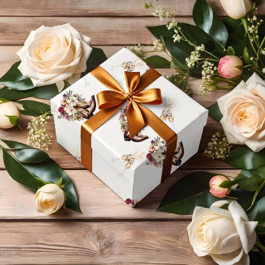 ブーツ&バブリーボホウェスタンブライダルシャワー ラッピングペーパーシート