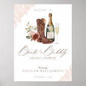 ブーツ&バブリー女性のカーボーイウェスタンブライダルシャワーサイン ポスター (正面)