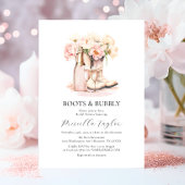 ブーツ&バブリー女性のカーボーイシャンパンブライダルシャワー 招待状