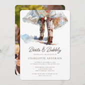 ブーツ&バブリー女性のカーボーイブライダルシャワー招待 招待状 (正面/裏面)