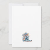 ブーツ&バブリー女性のカーボーイブルーブーツブライダルシャワー 招待状 (裏面)