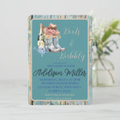 ブーツ&バブリー水カラーブライダルシャワー 招待状 (スタンド正面)