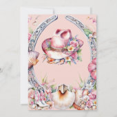 ブーツ&バブリー沿岸女性のカーボーイピンクブライダルシャワー 招待状 (裏面)