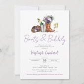 ブーツ&バブリー素朴ウェスタンブライダルシャワー 招待状 (正面)