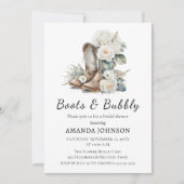 ブーツ&バブリー素朴フローラブライダルシャワー 招待状 (正面)